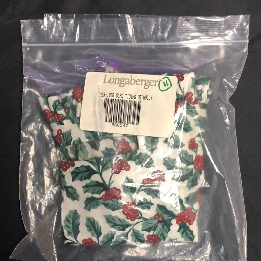 Longaberger Traditional Holly 1998 Glad Tidings SU liner